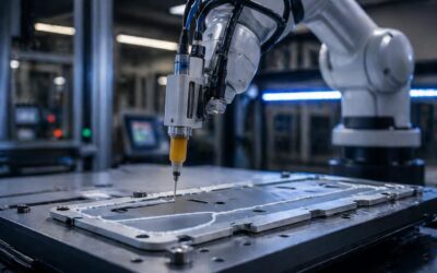 Dépose de colle : précision et rapidité grâce à la robotique DOOSAN